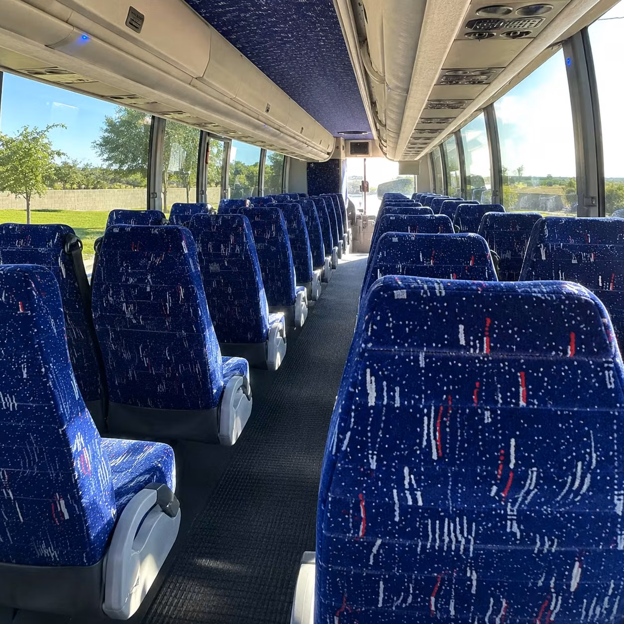 clifton charter bus rental interior